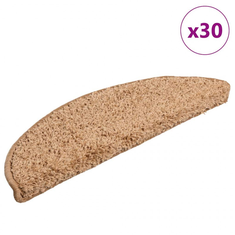Maty na schody 30 szt. 56x17x3 cm Beżowe półokrągłe