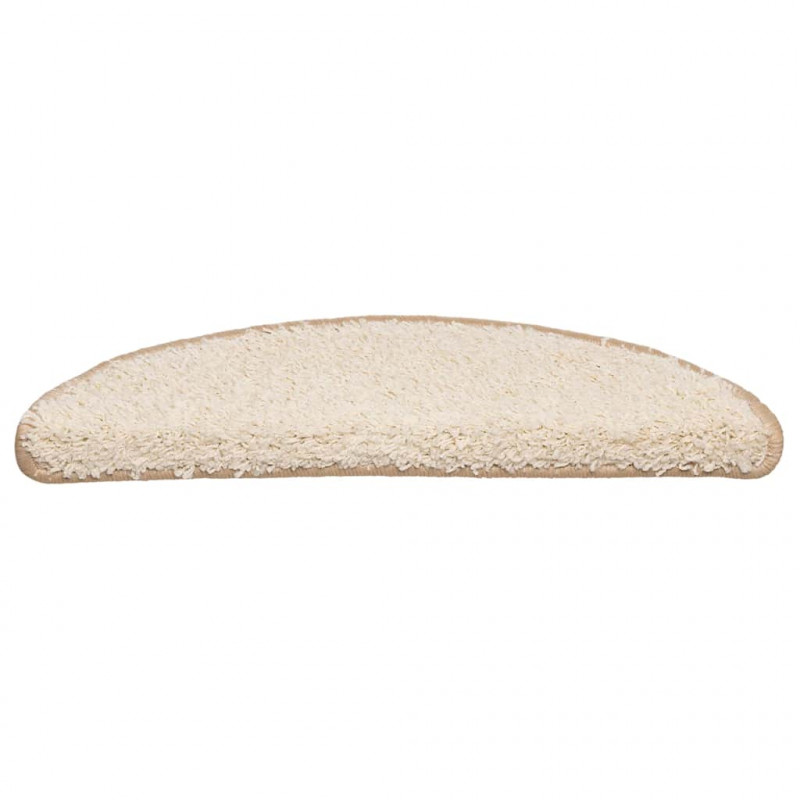 Maty na schody 30 szt. 56x17x3 cm Kremowe półokrągłe