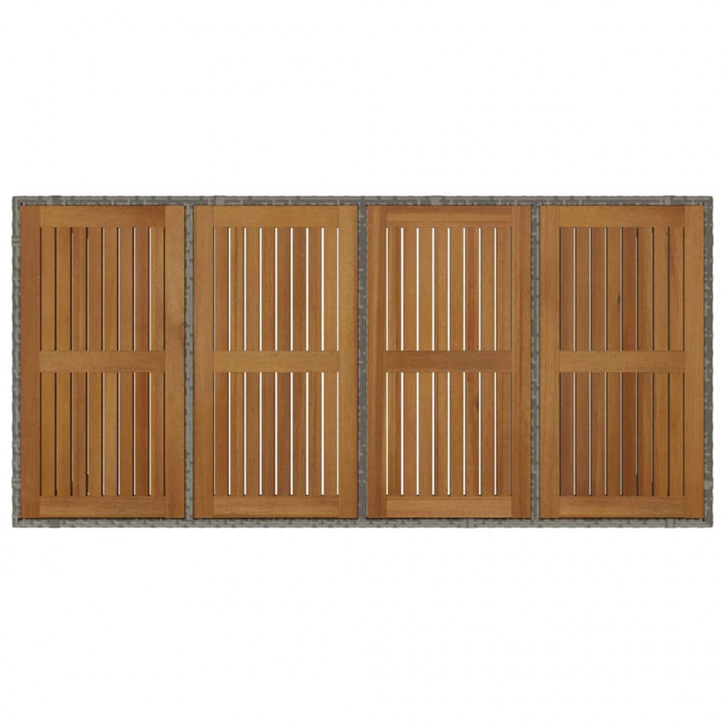 Zestaw do jadalni w ogrodzie 9 pcs Szary polirattan