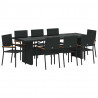 Zestaw do jadalni w ogrodzie 9 pcs Czarny polirattan