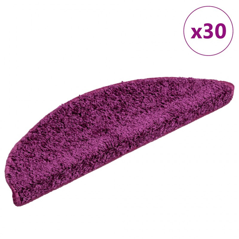 Maty na schody 30 szt. 56x17x3 cm Fioletowe półokrągłe