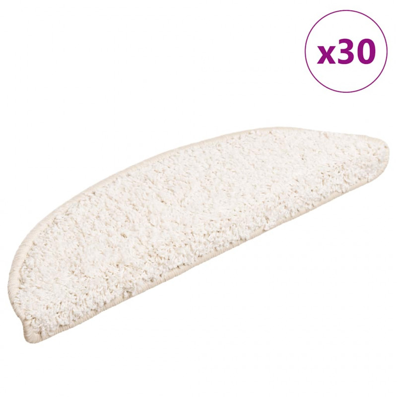 Maty na schody 30 szt. 56x17x3 cm Białe półokrągłe