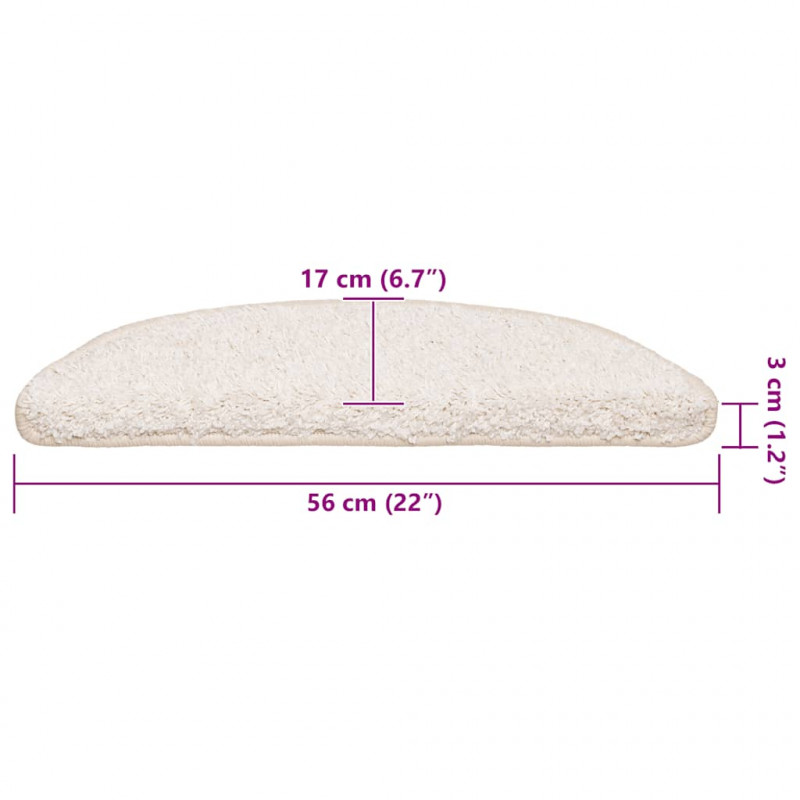 Maty na schody 30 szt. 56x17x3 cm Białe półokrągłe
