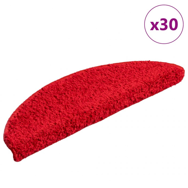 Maty na schody 30 szt. 56x17x3 cm Czerwone półokrągłe