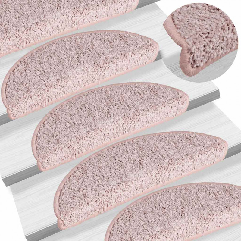 Maty na schody 30 szt. 56x17x3 cm Jasnoróżowe półokrągłe