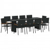 Zestaw do jadalni w ogrodzie 11 pcs Czarny polirattan