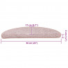Maty na schody 30 szt. 56x17x3 cm Jasnoróżowe półokrągłe