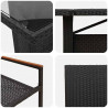 Zestaw do jadalni w ogrodzie 11 pcs Czarny polirattan