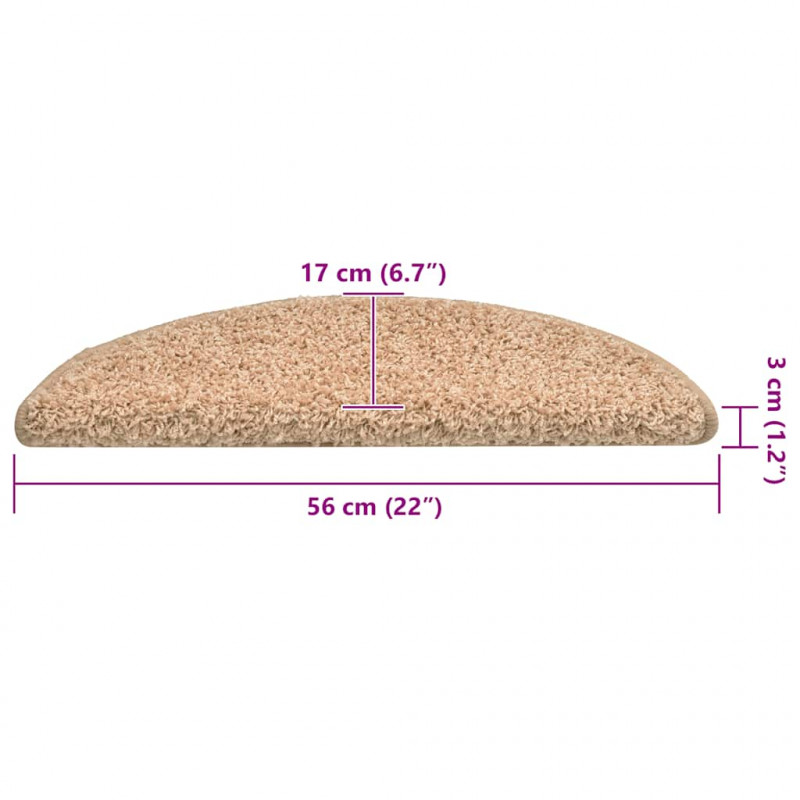 Maty na schody 30 szt. 56x17x3 cm, złote, półokrągłe