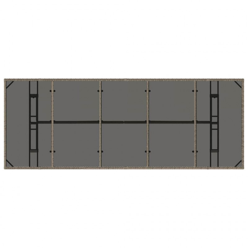 Zestaw do jadalni w ogrodzie 11 pcs Szary polirattan