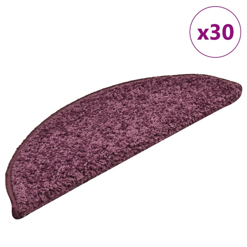 Maty na schody 30 szt. 56x17x3 cm Ciemnofioletowe półokrągłe