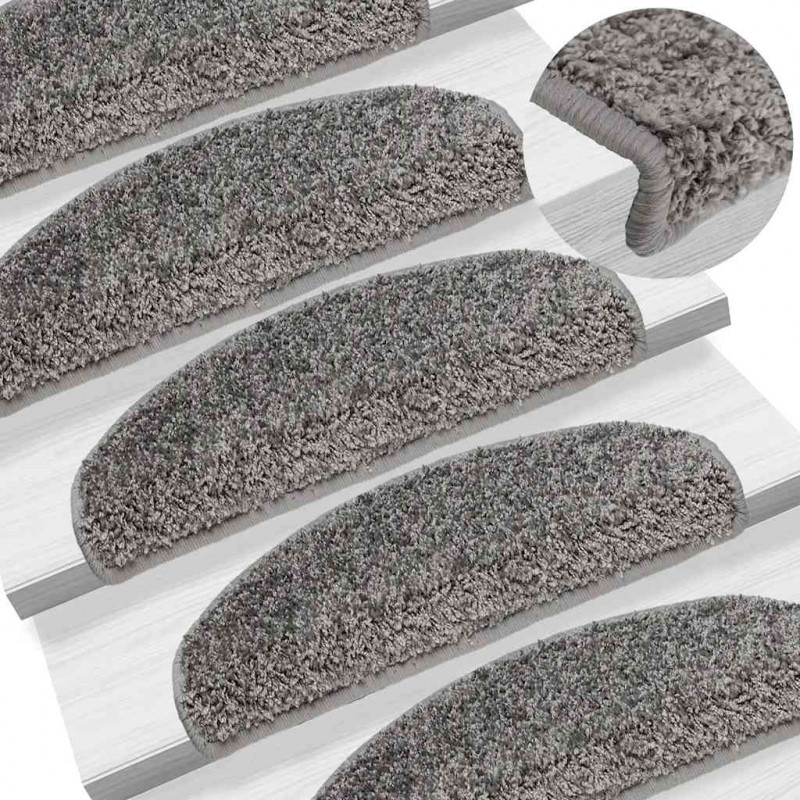 Maty na schody 30 szt. 65x21x4 cm Szare półokrągłe duże