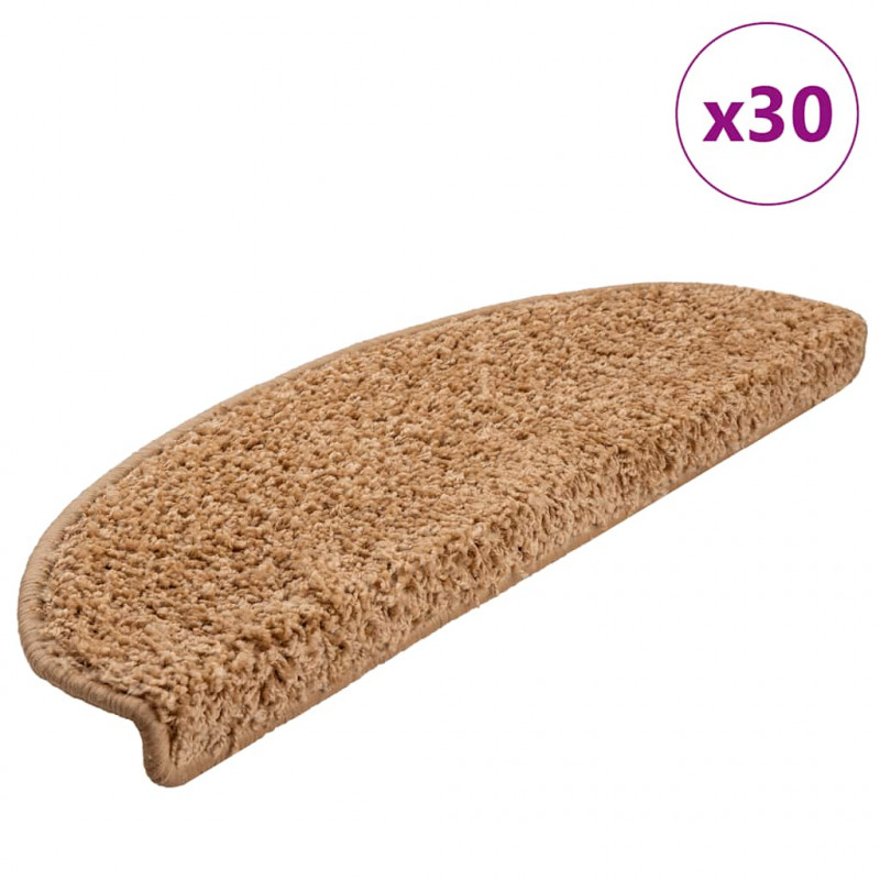 Maty na schody 30 szt. 65x21x4 cm Beżowe półokrągłe duże