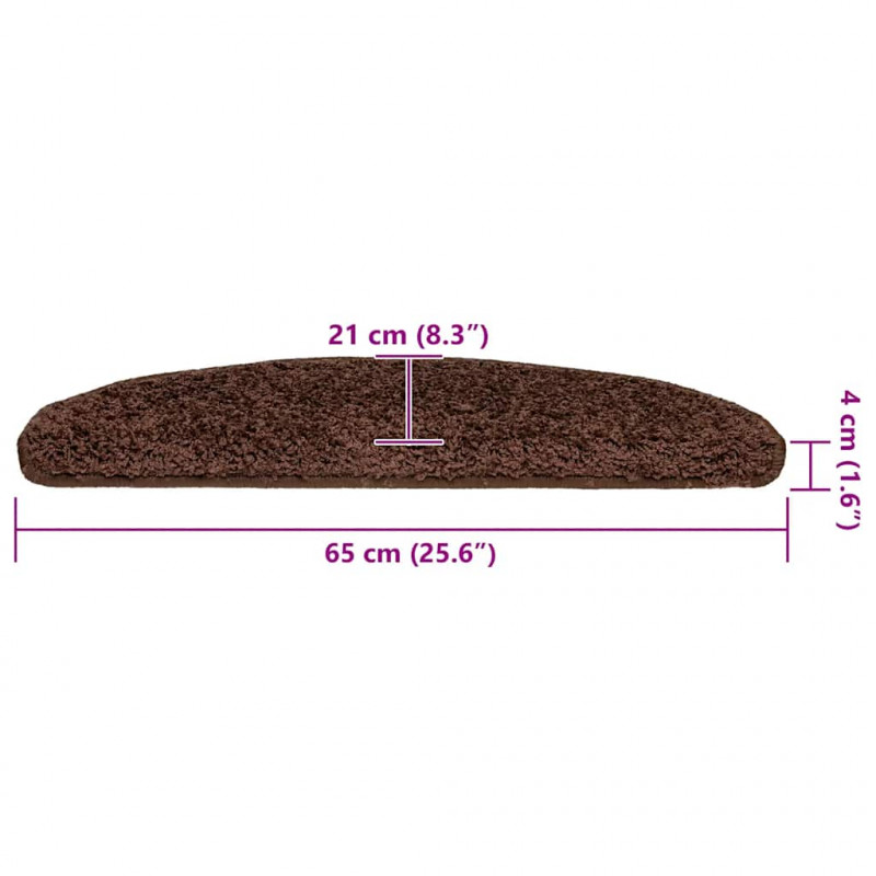Maty na schody 30 szt. 65x21x4 cm Brązowe półokrągłe duże