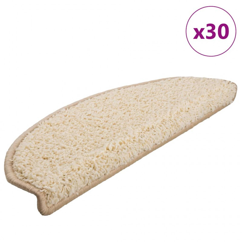 Maty na schody 30 szt. 65x21x4 cm Kremowe półokrągłe duże