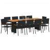 Zestaw do jadalni w ogrodzie 11 pcs Czarny polirattan