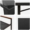 Zestaw do jadalni w ogrodzie 7 pcs Czarny polirattan