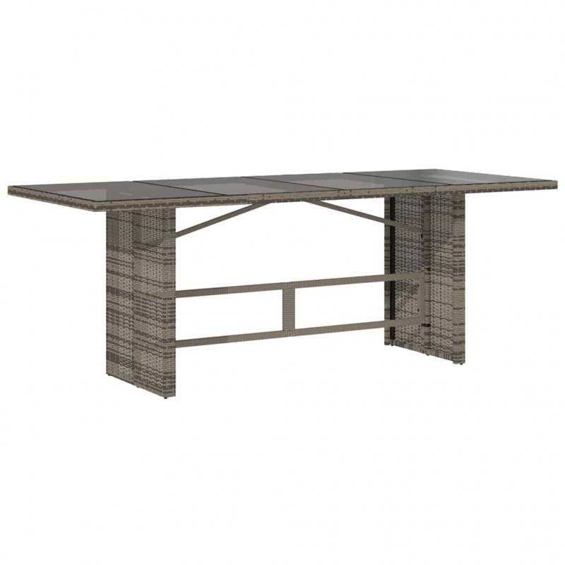 Zestaw do jadalni w ogrodzie 9 pcs Szary polirattan