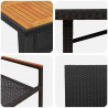 Zestaw do jadalni w ogrodzie 7 pcs Czarny polirattan