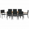 Zestaw do jadalni w ogrodzie 9 pcs Czarny polirattan