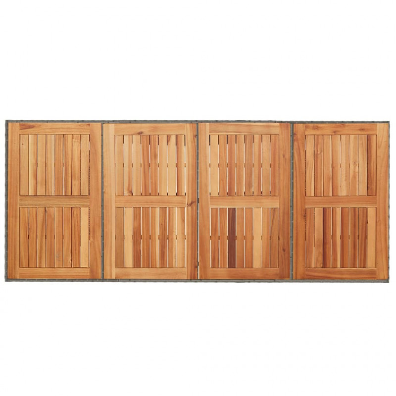 Zestaw do jadalni w ogrodzie 9 pcs Szary polirattan
