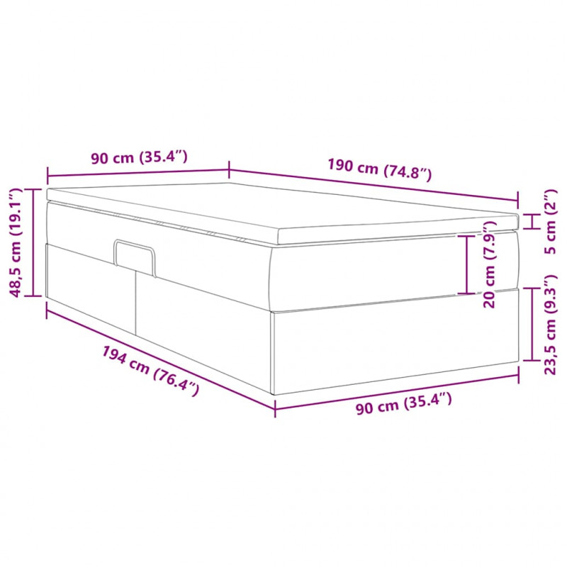 Łóżko z miejscem na przechowywanie i materacem Cappuccino