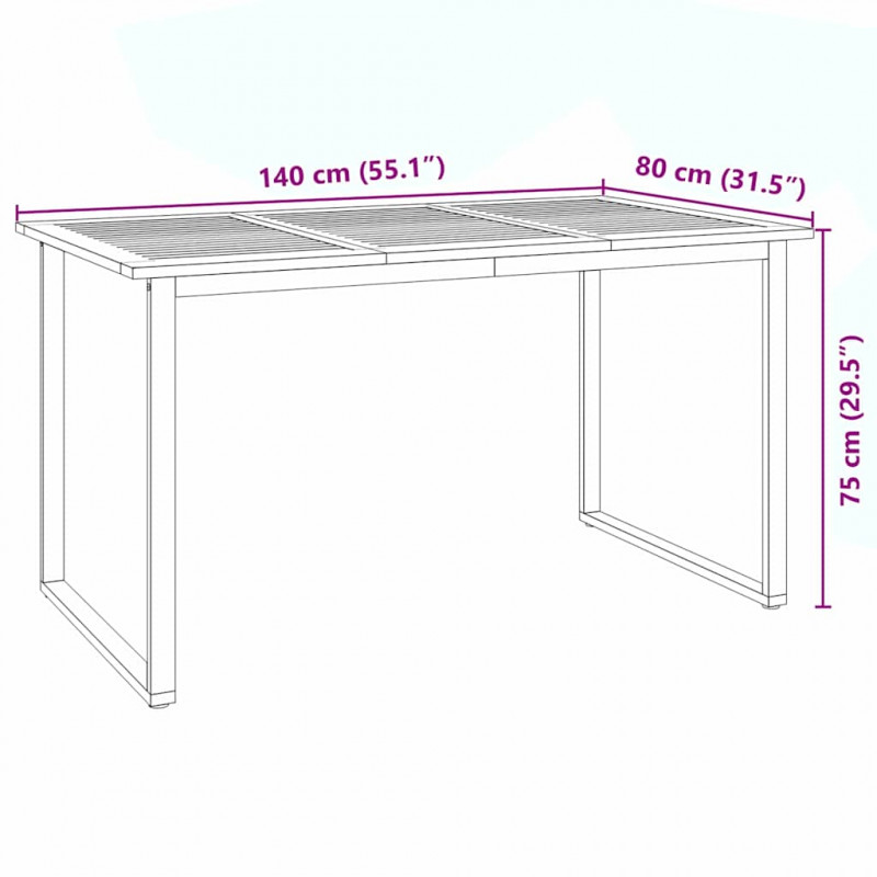 Zestaw do jadalni w ogrodzie 5 pcs Czarny Lite Drewno Akacji