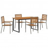Zestaw do jadalni w ogrodzie 5 pcs Szary Lite Drewno Akacji