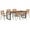Zestaw do jadalni w ogrodzie 7 pcs Szary Lite Drewno Akacji
