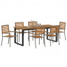 Zestaw do jadalni w ogrodzie 7 pcs Szary Lite Drewno Akacji