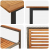 Zestaw do jadalni w ogrodzie 7 pcs Szary Lite Drewno Akacji