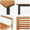 Zestaw do jadalni w ogrodzie 7 pcs Beżowy Lite Drewno Akacji