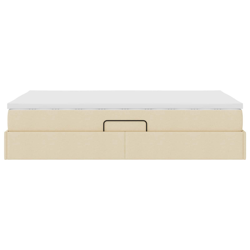 Łóżko z miejscem na przechowywanie i materacem Kremowy