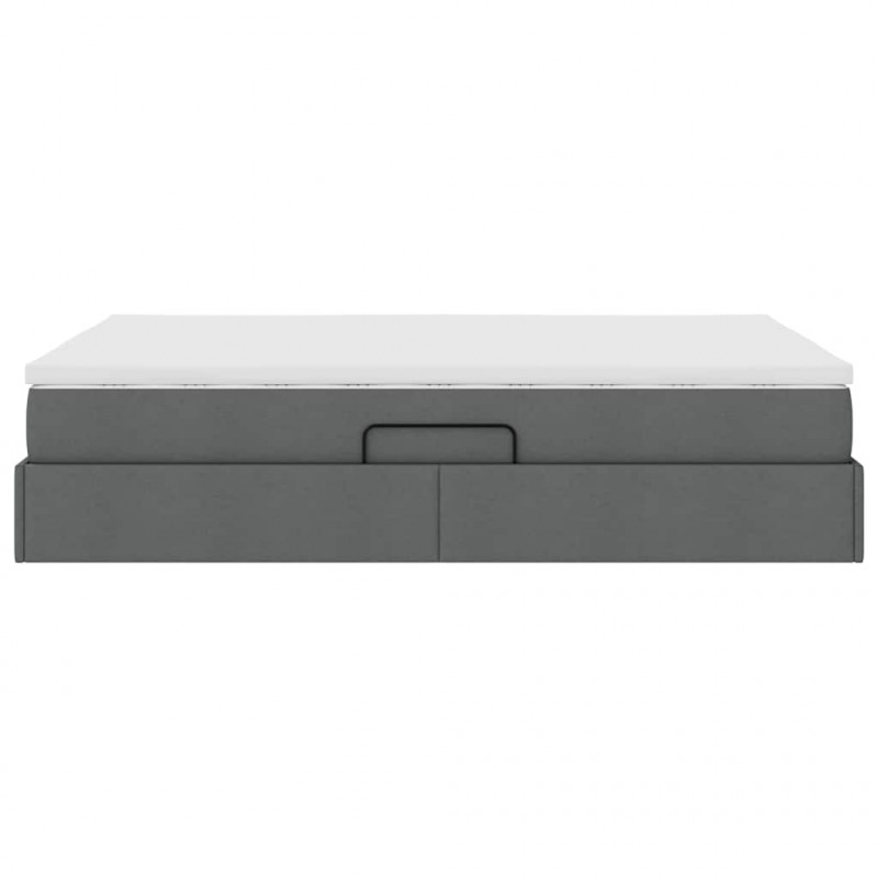 Łóżko z miejscem na przechowywanie i materacem Ciemnoszary
