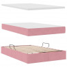 Łóżko z miejscem do przechowywania Różowy 120 x 190 cm Aksamit