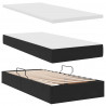 Łóżko z miejscem do przechowywania Czarny 100 x 200 cm Aksamit