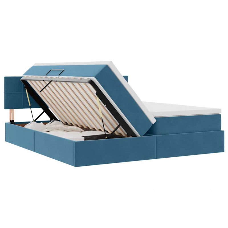 Łóżko z miejscem do przechowywania Ciemnoniebieski 100 x 200 cm
