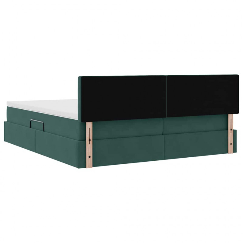Łóżko z miejscem do przechowywania Ciemna zieleń 90 x 200 cm