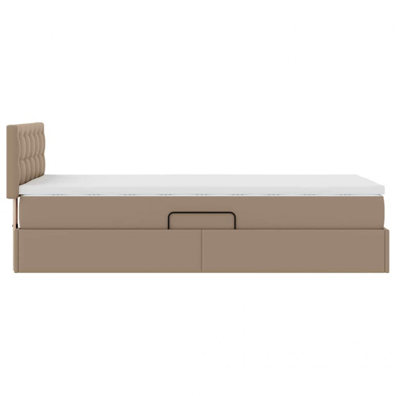 Łóżko z miejscem na przechowywanie i LED Kawowy 90 x 190 cm