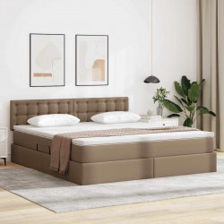 Łóżko z miejscem na przechowywanie i LED Kawowy 180 x 200 cm
