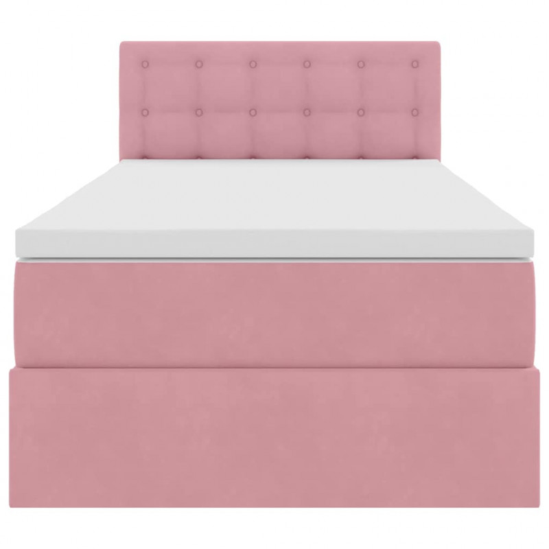 Łóżko z miejscem do przechowywania Różowy 90 x 190 cm Aksamit