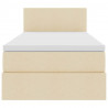 Łóżko z miejscem na przechowywanie i LED Kremowy 90 x 200 cm
