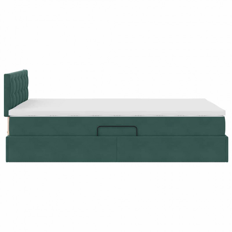 Łóżko z miejscem do przechowywania Ciemna zieleń 120 x 190 cm