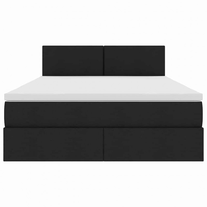 Łóżko z miejscem na przechowywanie i LED Czarny 140 x 190 cm