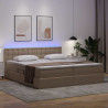 Łóżko z miejscem na przechowywanie i LED Kawowy 200 x 200 cm