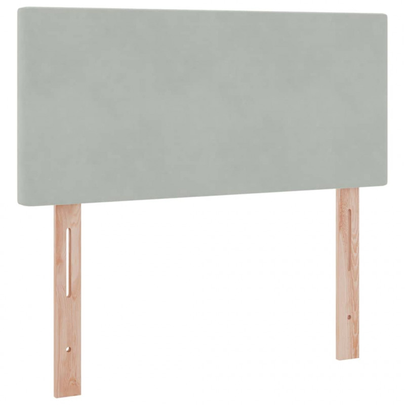 Łóżko z miejscem na przechowywanie i LED Jasnoszary 90 x 190 cm