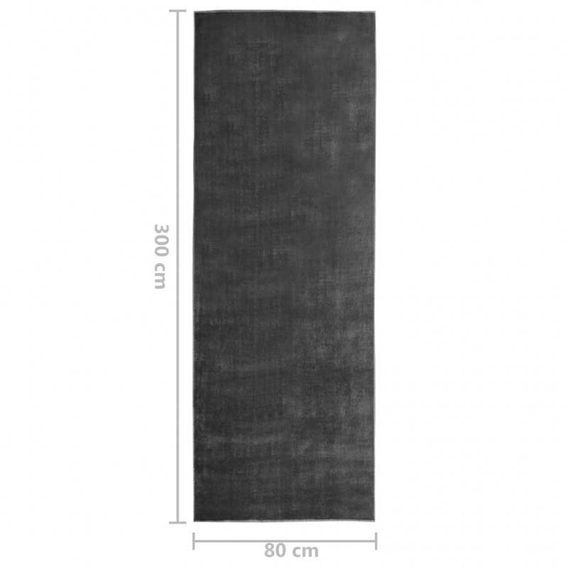 Dywanik z możliwością prania, antracytowy, 80x300 cm, poliester