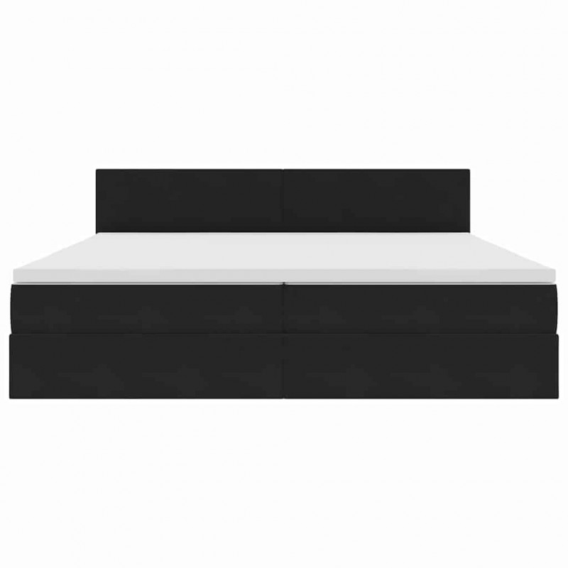 Łóżko z miejscem na przechowywanie i LED Czarny 200 x 200 cm