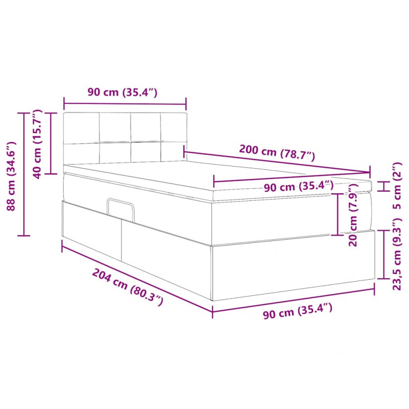 Łóżko z miejscem na przechowywanie i LED z LED Ciemnoniebieski