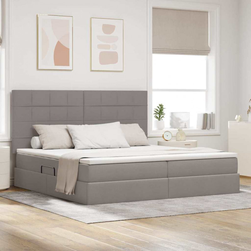 Łóżko z miejscem na przechowywanie i materacem 200 x 200 cm